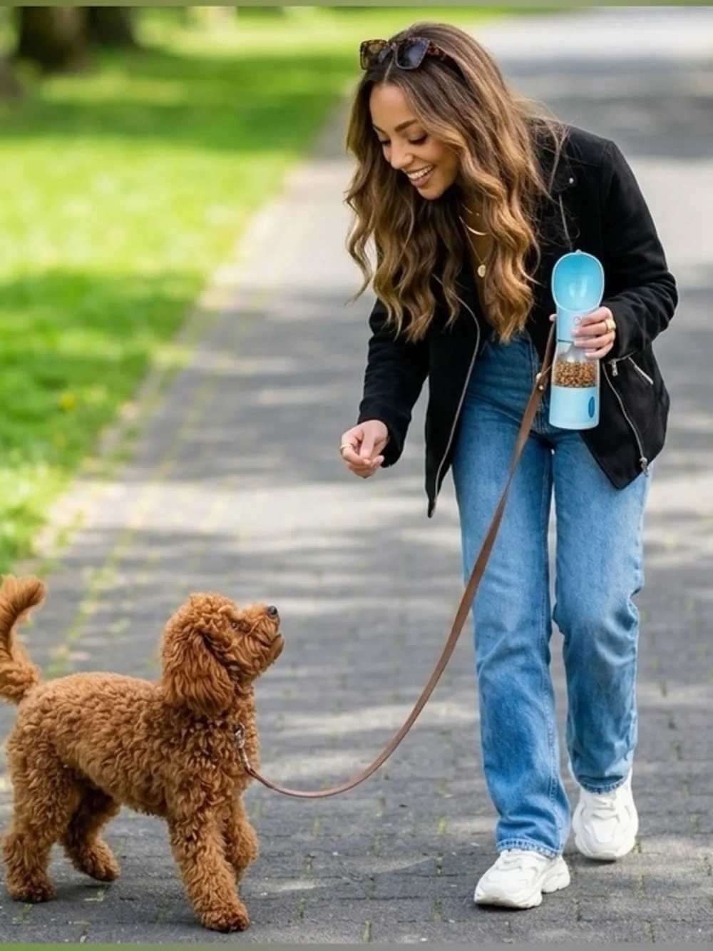 Portable Dog Water,Food Bottle with free poop bags and shovel/scooper